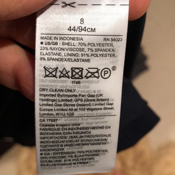 Poly rayon navy blue fully lined blazer. 3/4 Ruffled bell sleeves no show hooks - Picture 7 of 7